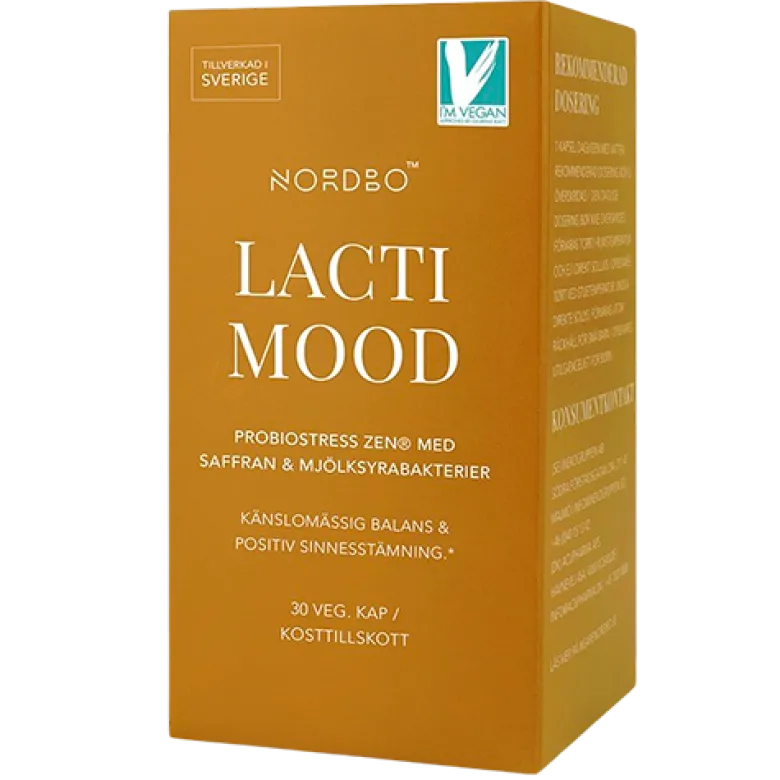 Nordbo LactiMood Mælkesyrebakterier & Safran (30 kaps)