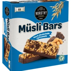 Nordthy Müsli Bars Peanuts & Mørk Chokolade (6 stk)