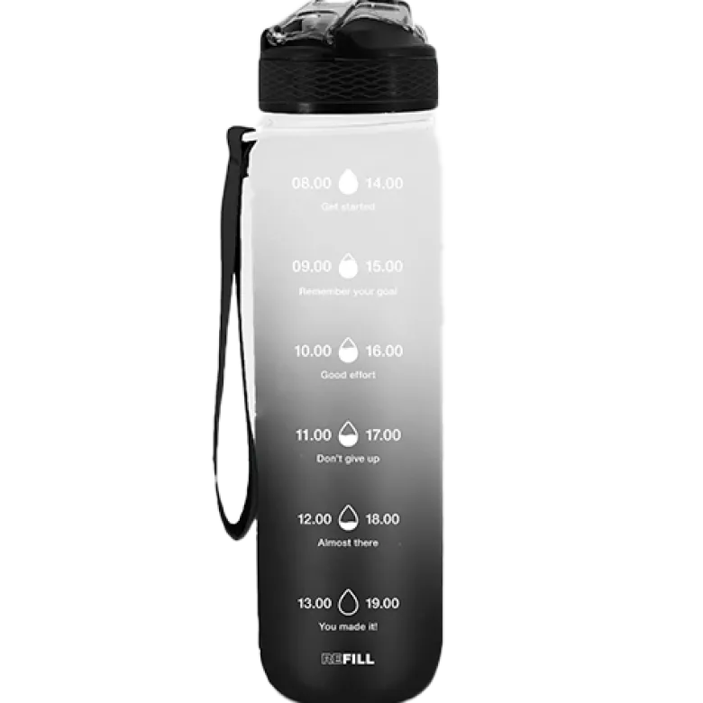 Nupo Motivations Vandflaske Sort (1000 ml)
