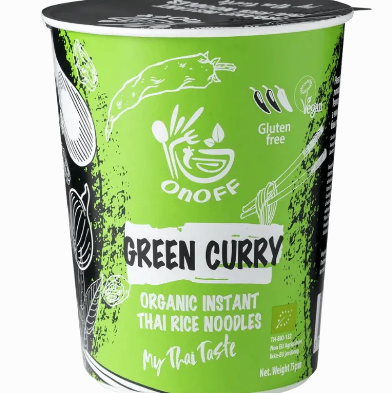 On Off Thai Food Instant Nudelsuppe Grøn Karry Ø (75 g)
