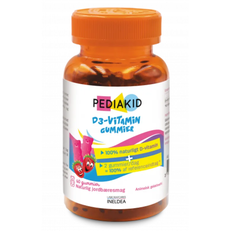 Pediakid Gummies Vitamin D3 Strawberry (60 stk)