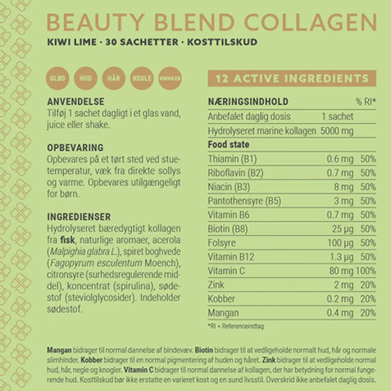 Plent Beauty Blend Collagen Kiwi Lime Box (30 breve)
