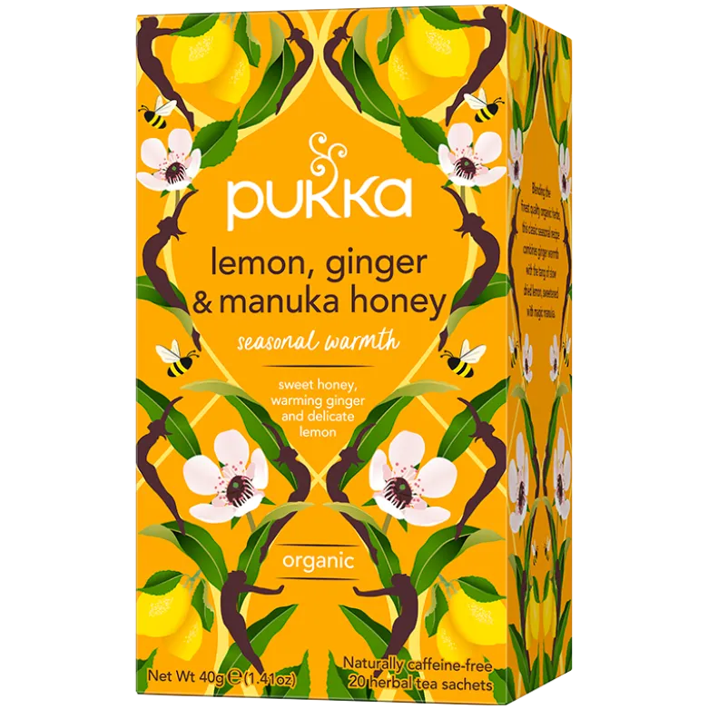 Pukka Lemon, Ginger & a Touch of Manuka Honey Te Ø (20 breve)