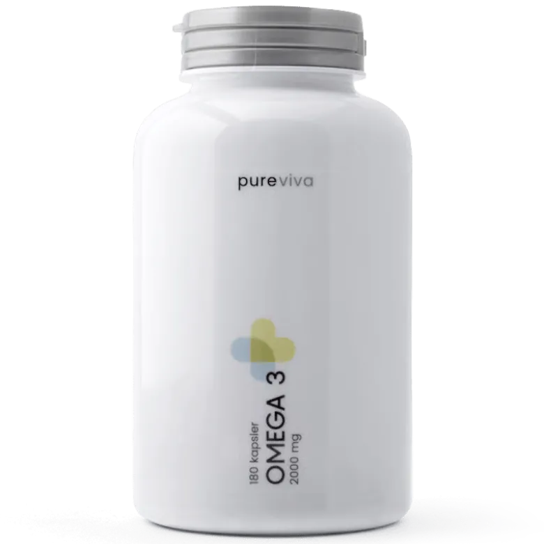 Pureviva Fiskeolie Omega-3 2000 mg (180 kaps)
