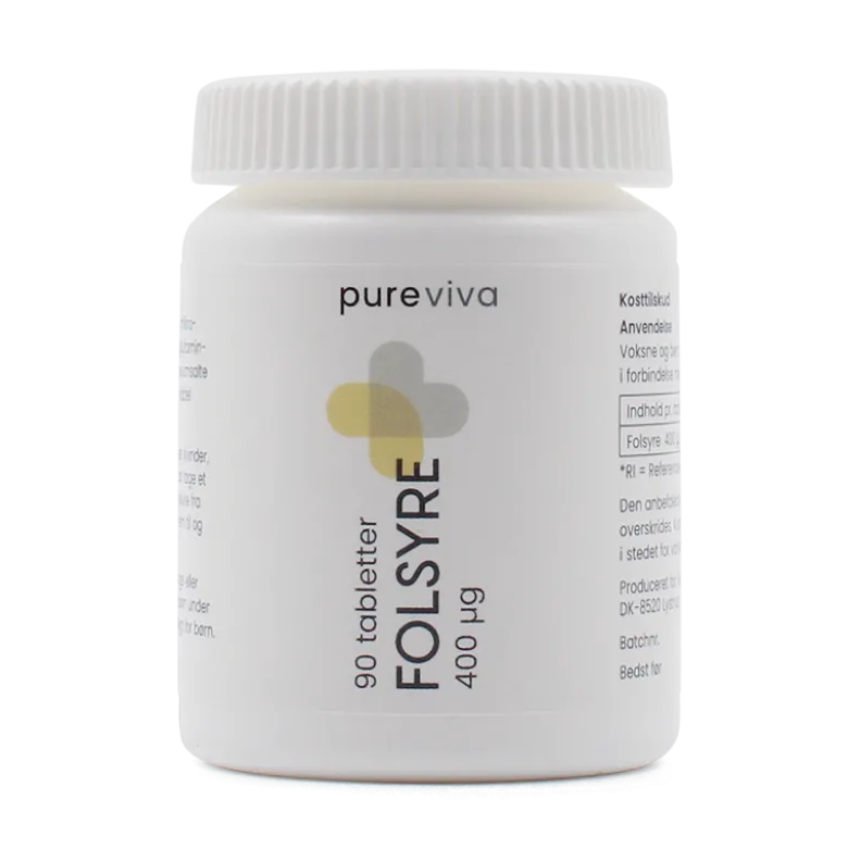 Pureviva Folsyre 400 µg (90 tabl)