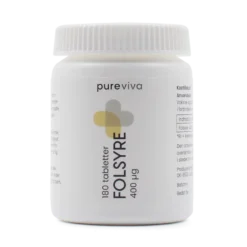 Pureviva Folsyre 400 µg (180 tabl)