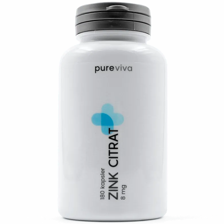 Pureviva Zink Citrat 8 mg (180 kap)