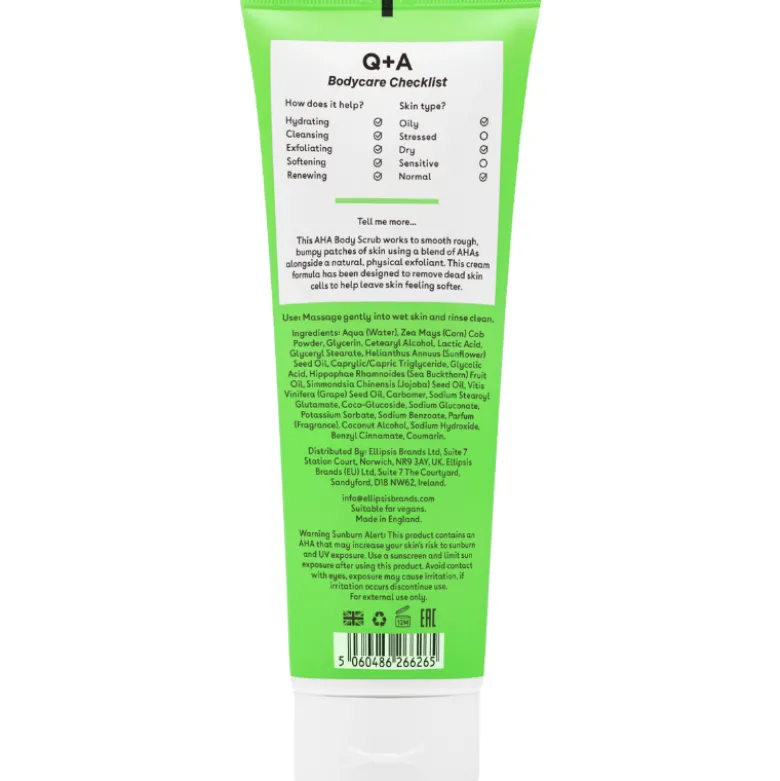 Q+A AHA Exfoliator Body Scrub (250 ml)