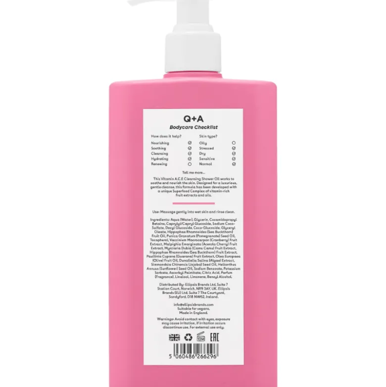 Q+A Vitamin ACE Shower Body Oil (250 ml)