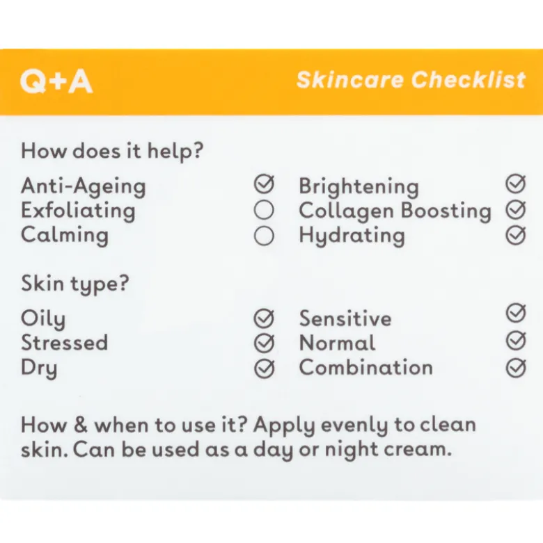Q+A Vitamin C Radiance Face Cream (50 g)