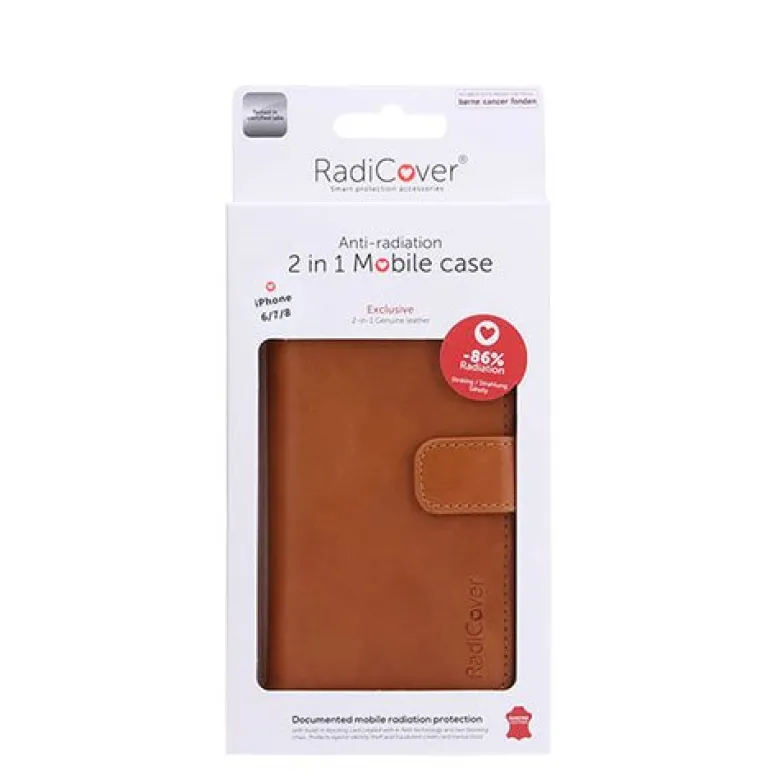 RadiCover Mobilcover iPhone 6/7/8 Brun premium læder (1 stk)