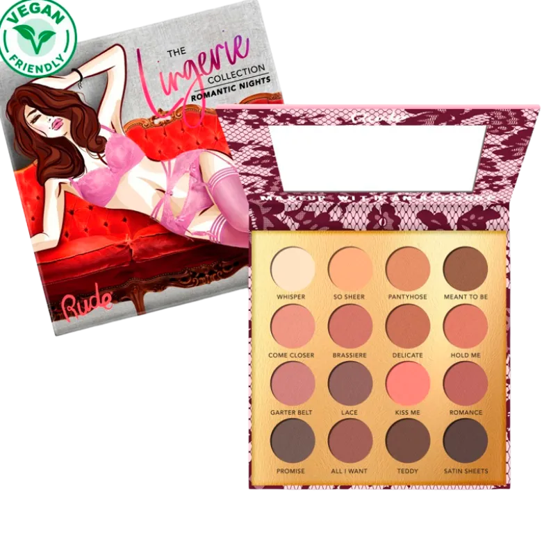 RUDE Cosmetics Lingerie Collection 16 Matte Eyeshadow Palette Romantic Night (1 stk)