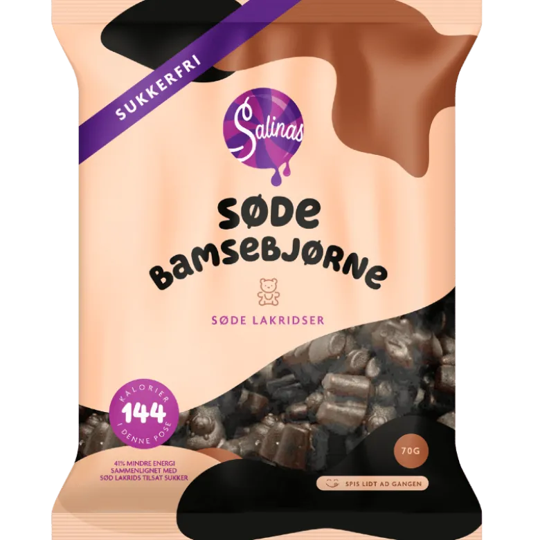 Salinas Slik Søde Bamsebjørne Lakrids (70 g)