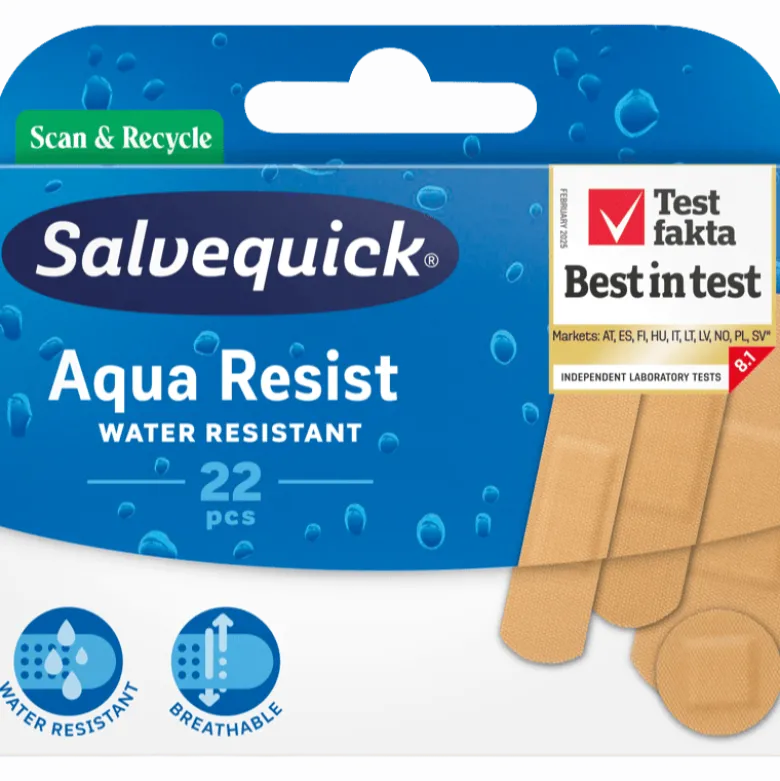 Salvekvick vandskyende plaster - 22 stk