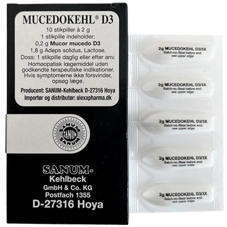 SANUM Mucedokehl D3 Stikpiller (10 stk)