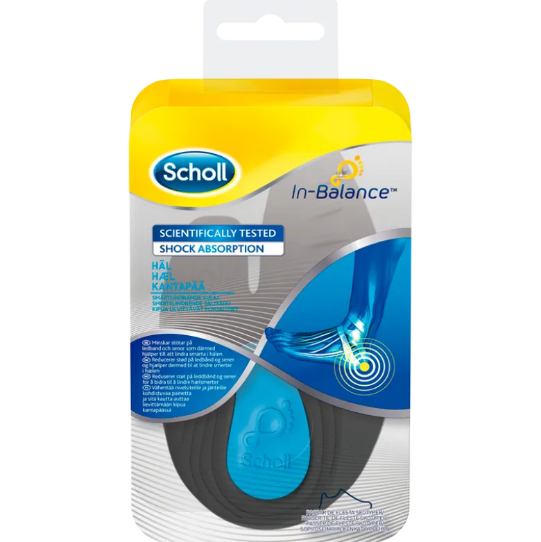 Scholl In-Balance Smertelindrende Indlægssål Hæl, M: Str. 40-42 (2 stk)
