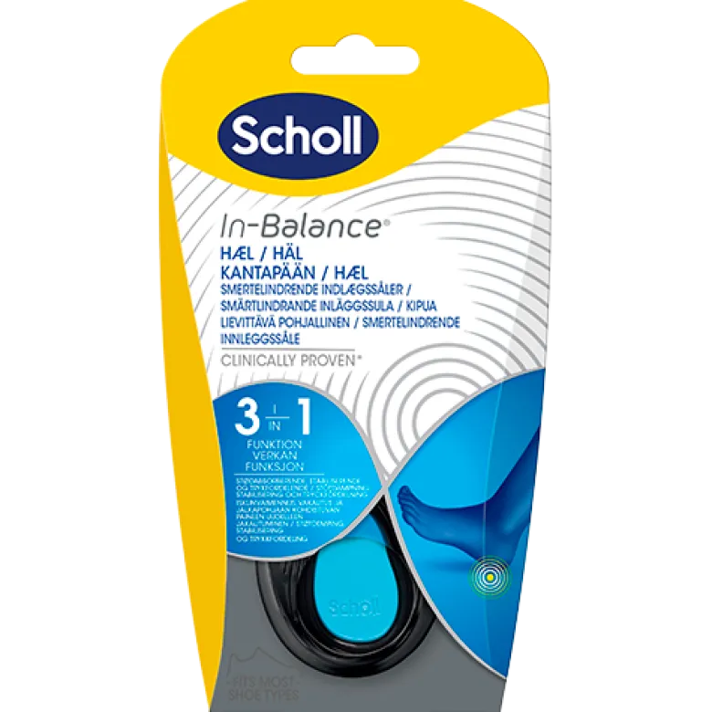 Scholl In-Balance Smertelindrende Indlægssål Hæl, S: Str 37-39,5 (2 stk)