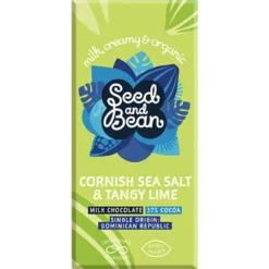 Seed & Bean Mælke Chokolade 37% Cornish Sea Salt & Lime Ø (75 g)