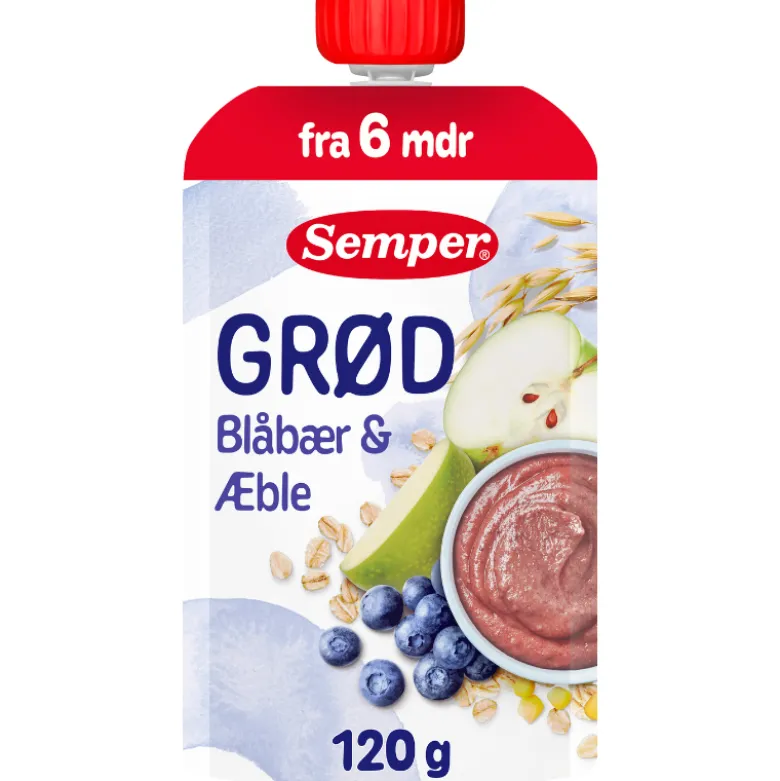 Semper Grød Blåbær/Æble 6M (120 g)