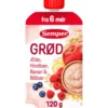 Semper Grød Hindbær/Banan/Blåbær/Æble 6M (120 g)