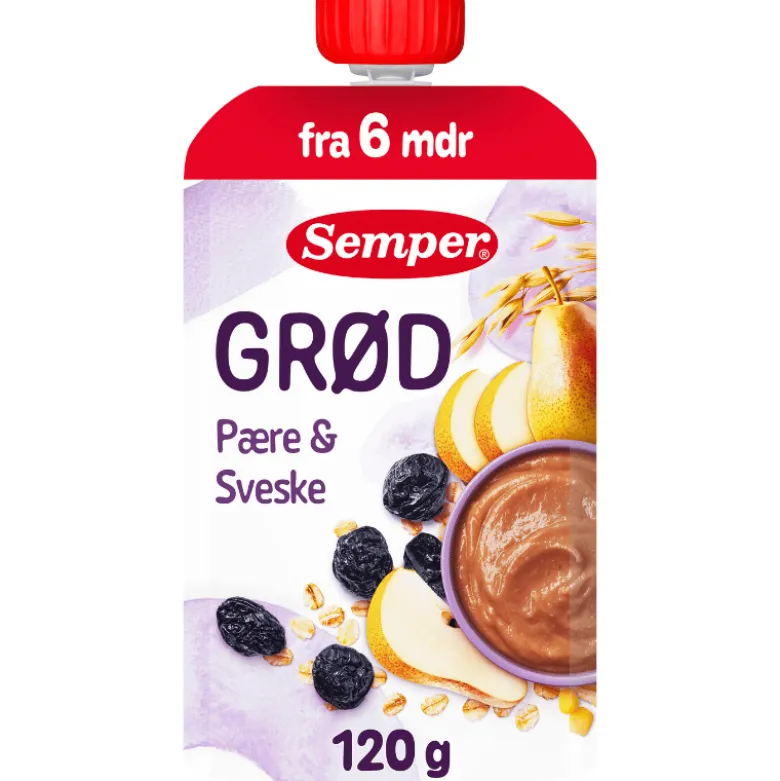 Semper Grød Pære & Svesker 6M (120 g)