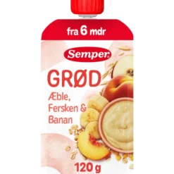 Semper Grød Smoothie Æble/Fersken/Banan 6M (120 g)