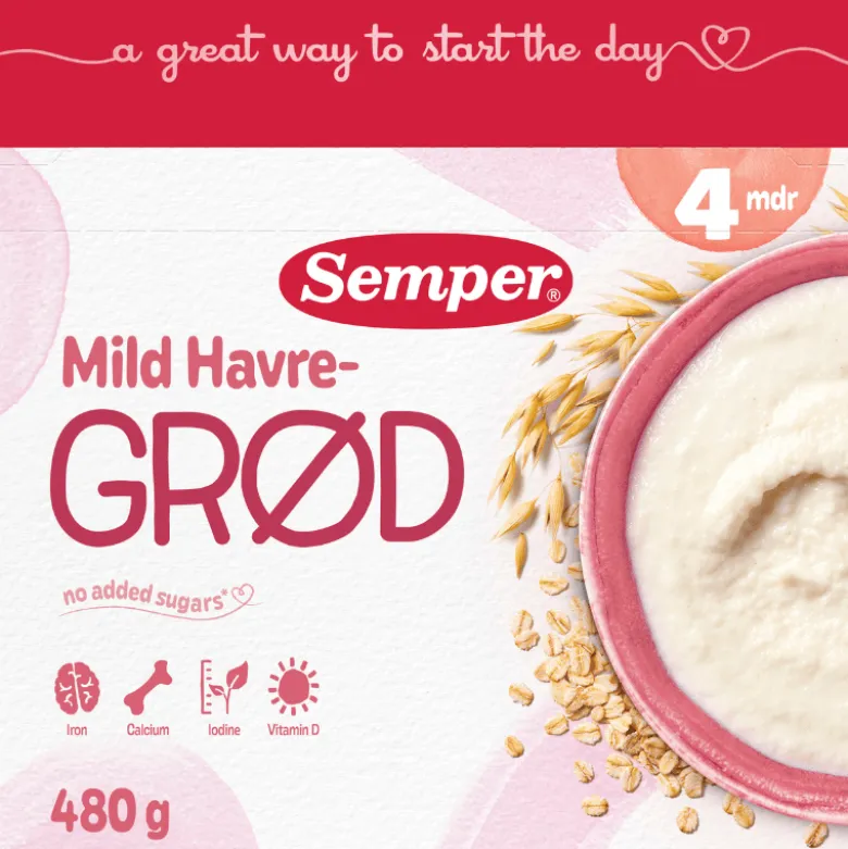 Semper Havregrød Mild 4M (480 g)