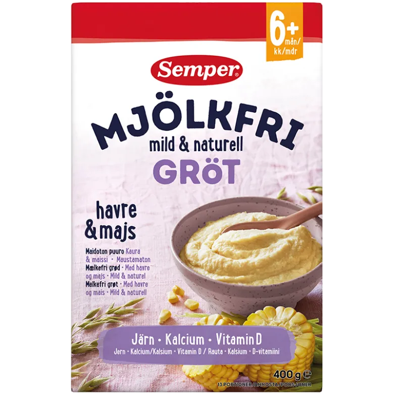 Semper Mælkefri Grød Havre og Majs (400 g)