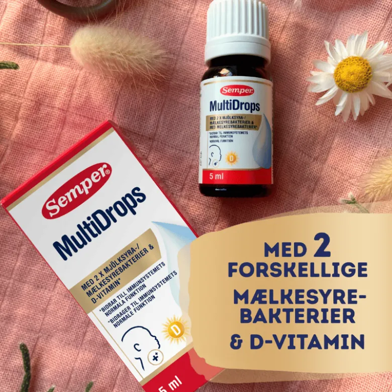 Semper Multidrops Mælkesyrebakterier & D-Vitamin (5 ml)