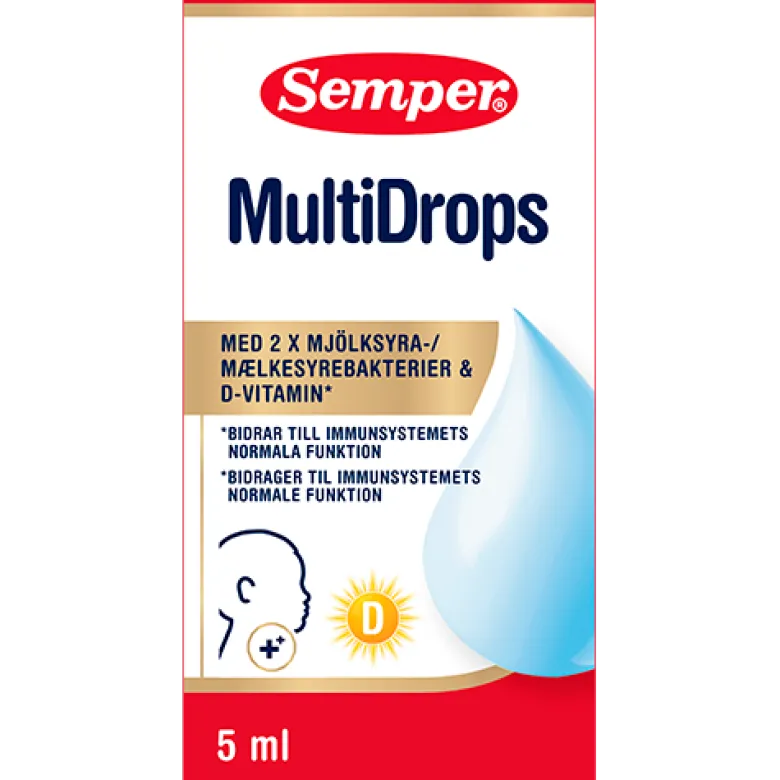 Semper Multidrops Mælkesyrebakterier & D-Vitamin (5 ml)