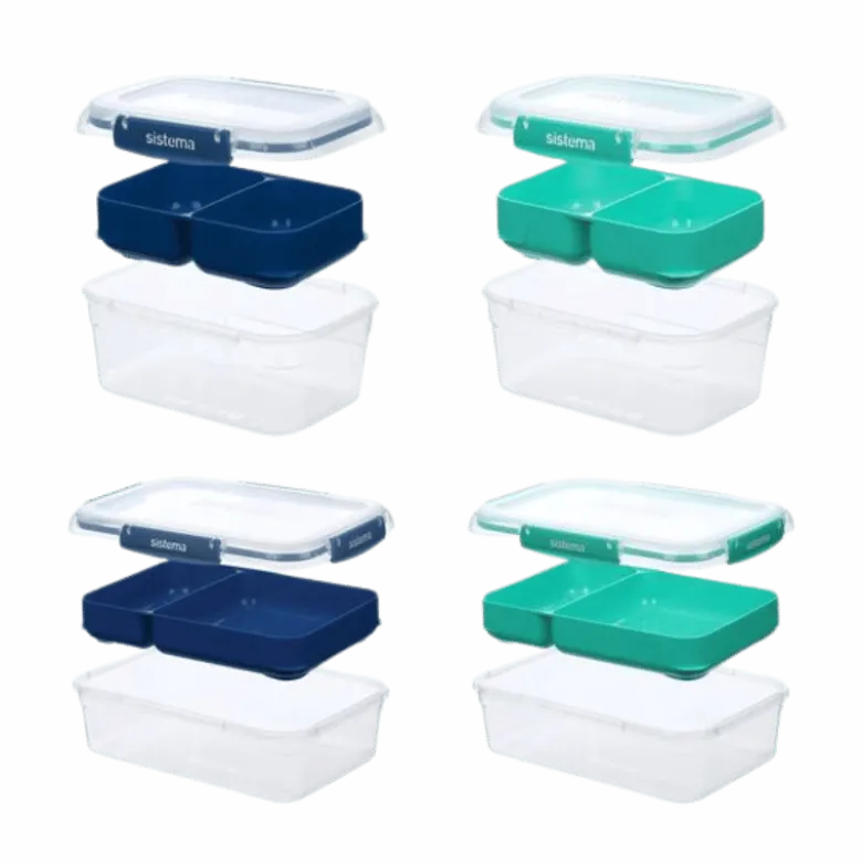 Sistema Club 4 Pack Stax To Go Minty Teal / Ocean Blue (2.2 l)