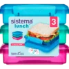 Sistema Opbevaringsboks Sandwich 3-pak blå, pink, grøn