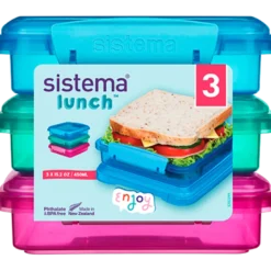 Sistema Opbevaringsboks Sandwich 3-pak blå, pink, grøn