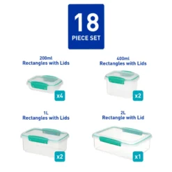 Sistema Pack Teal Opbevaringsboks 18 Dele (1 sæt)