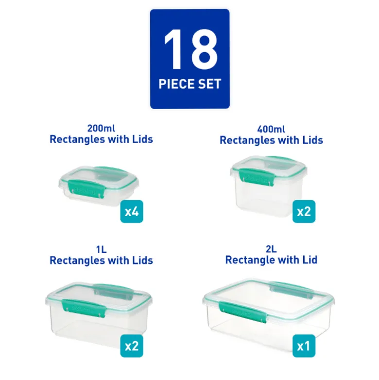 Sistema Pack Teal Opbevaringsboks 18 Dele (1 sæt)