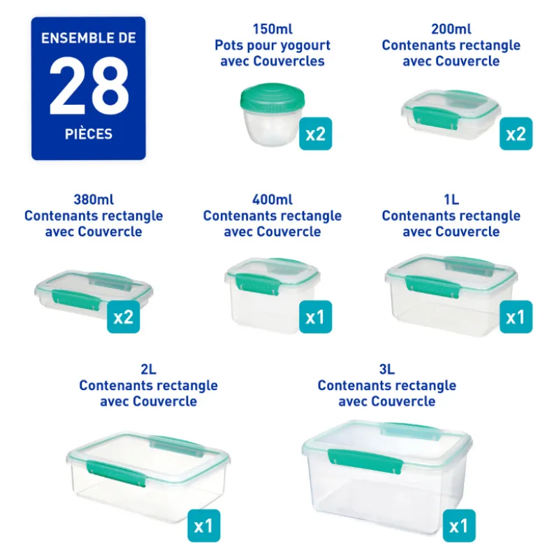 Sistema Pack Teal Opbevaringsboks 28 Dele (1 sæt)