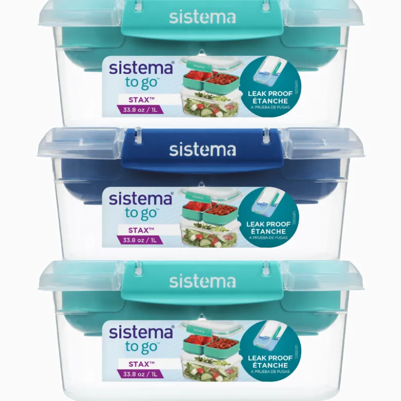 Sistema Rectangle Stax Madkasse 1 l (3 stk)