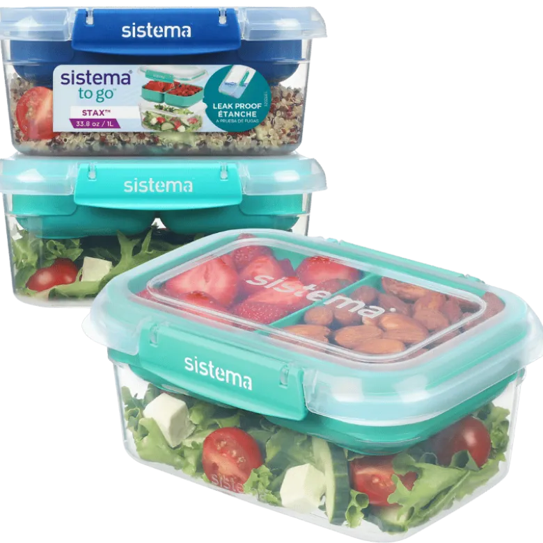 Sistema Rectangle Stax Madkasse 1 l (3 stk)
