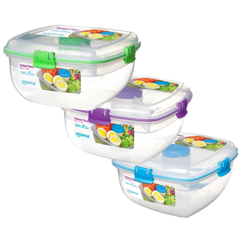 Sistema Salad Max To Go Ass. Farver (1630 ml)