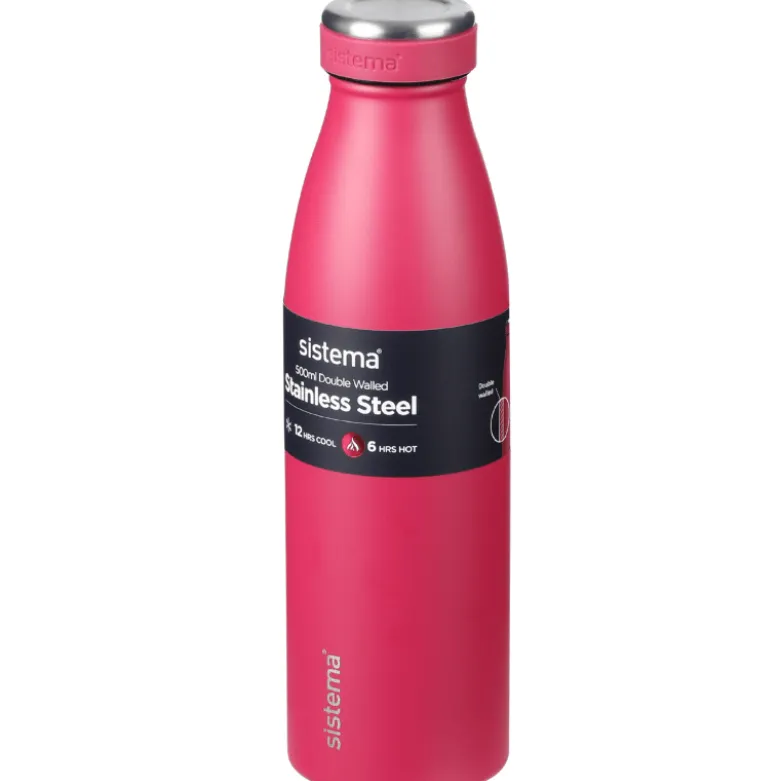 Sistema Stainless Steel Flaske Ass. Farve (500 ml)