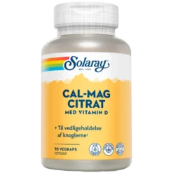 Solaray Cal-Mag Citrat med D-vitamin (90 kapsler)
