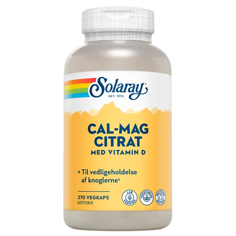 Solaray Cal-Mag Citrat Med D-Vitamin (270 kapsler)