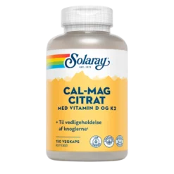 Solaray Cal-Mag Citrat med vitamin D og K2 (150 kap)