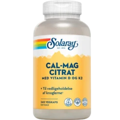 Solaray Cal-Mag Citrat med vitamin D og K2 (240 kap)