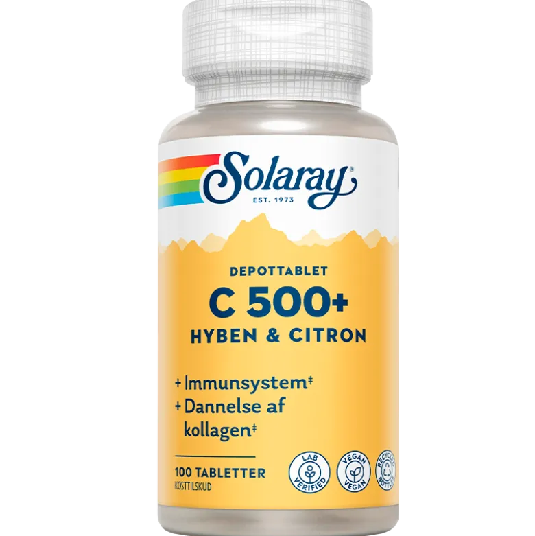 Solaray C500+ Hyben og Citron (100 tabletter)