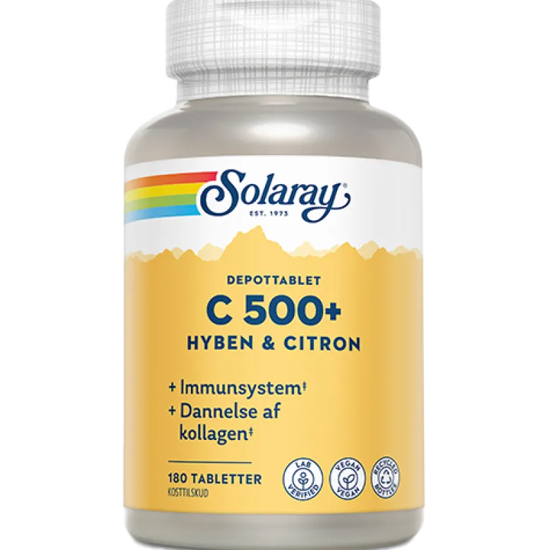 Solaray C500+ Hyben og Citron (180 tabletter)