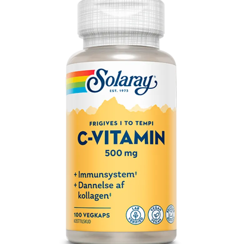 Solaray C-vitamin 500 mg (100 kapsler)