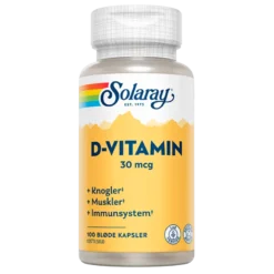 Solaray D-vitamin 30 mcg (100 kapsler)