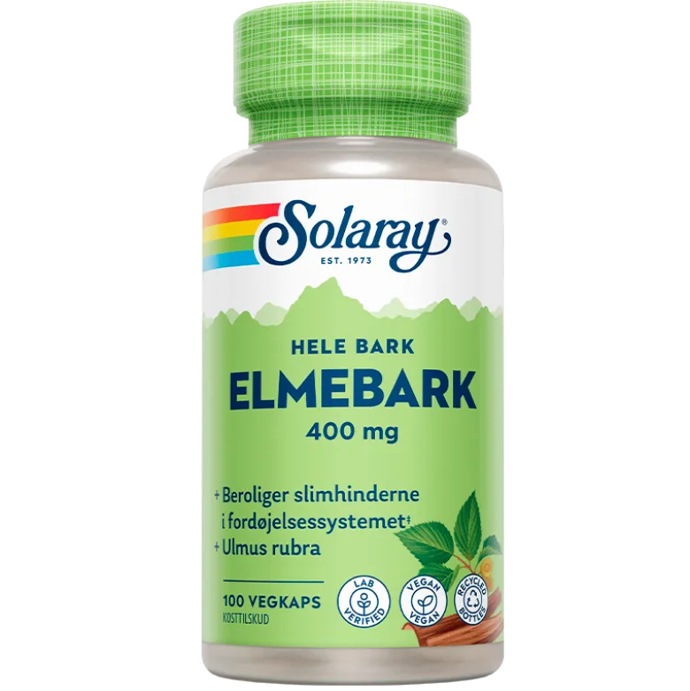 Solaray Elmebark - Slippery Elm 400 mg (100 kapsler)