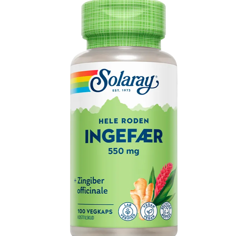 Solaray Ingefær 550 mg (100 Kapsler)